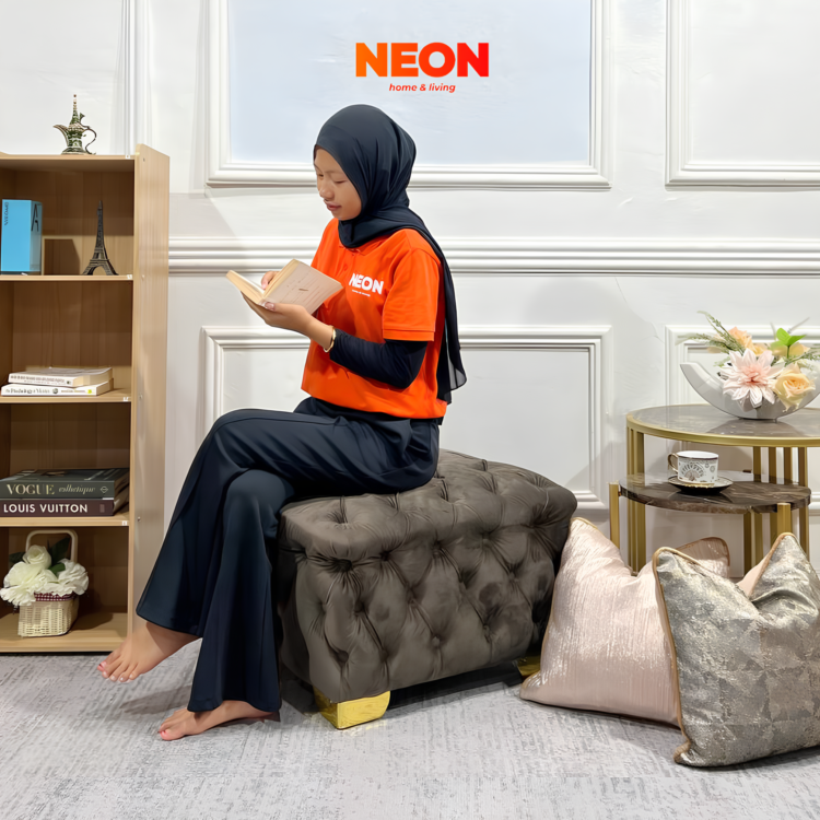 Stool Kotak Chesterfield | Kursi Stool Kancing Minimalis - Image 2