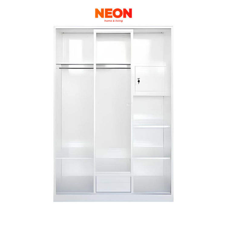 Lemari Pakaian Besi Rika Sliding 3 Pintu Minimalis - Image 2