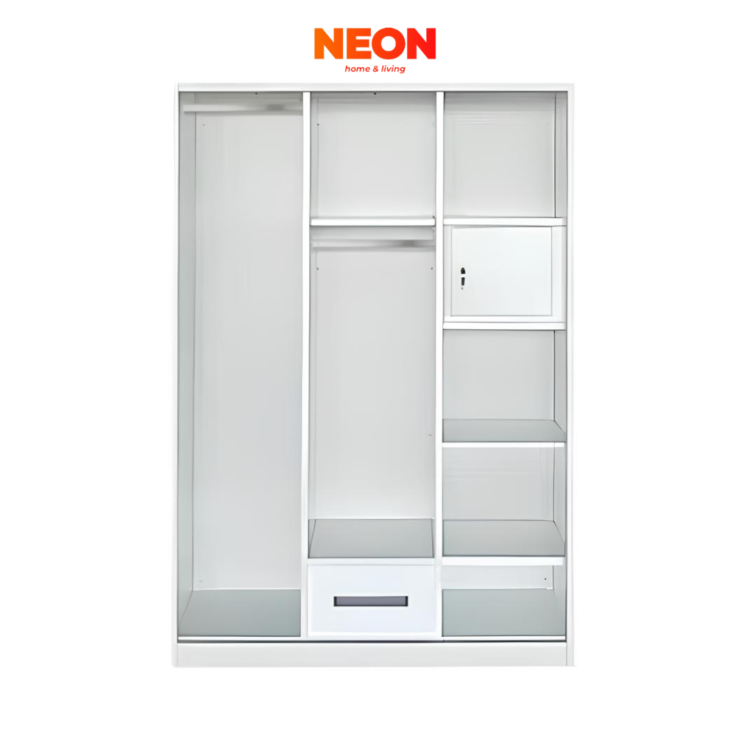 Lemari Pakaian Besi Nomi Sliding 3 Pintu Minimalis - Image 2