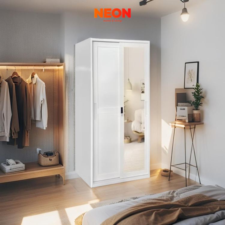 Lemari Pakaian Besi Tirto UK 90 Sliding Minimalis
