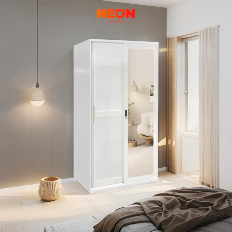 Lemari Pakaian Besi Tirto UK 120 Sliding Minimalis