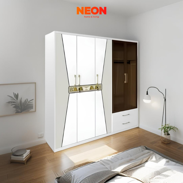 Lemari Pakaian Besi Vera 5 Pintu Swing dan Lampu