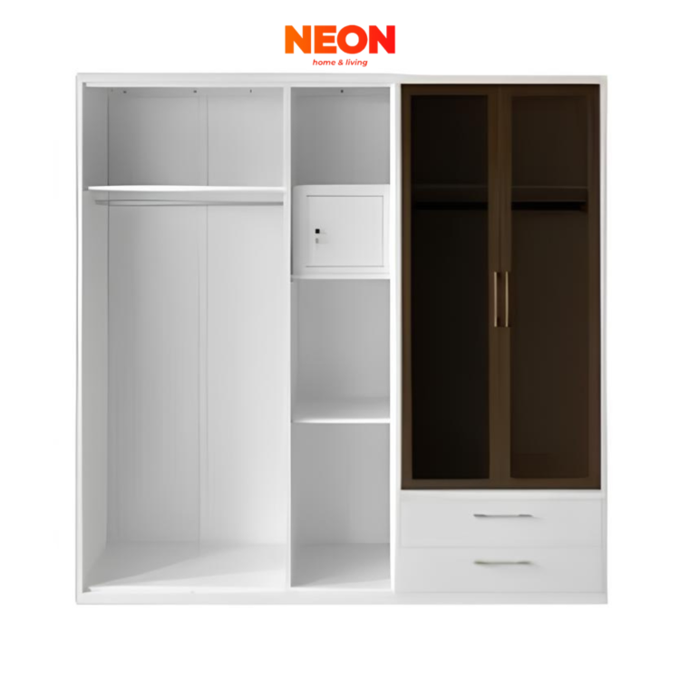Lemari Pakaian Besi Vera 5 Pintu Swing dan Lampu - Image 2