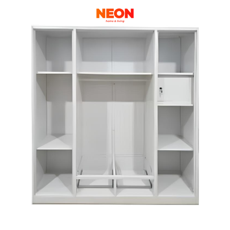 Lemari Pakaian Besi Sandra 5 Pintu Swing dan Lampu - Image 2